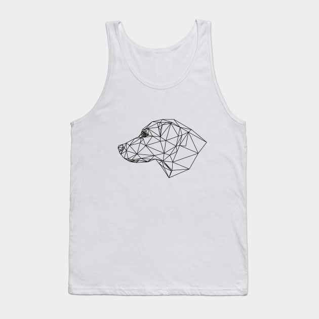 Wireframe Low Poly Art of a Dog Tank Top by Evanz Tampubolon